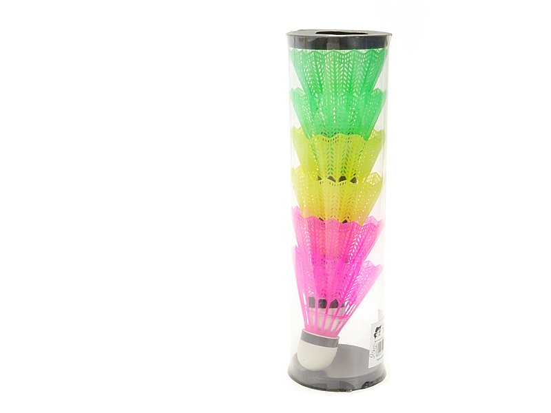 zestaw 6 lotek do badmintona kolorowe w tubie PVC 22 x 6,5cm