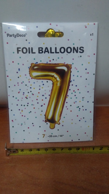 balon foliowy 35cm cyfra ''7'' złoto FB10M-7-019
