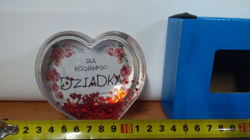 akrylowa ramka w kształcie serca z napisem dla  Dziadka