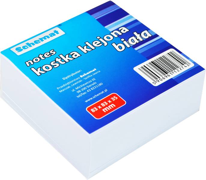 karteczki klejone białe 83 x 83 x 35 mm      2742