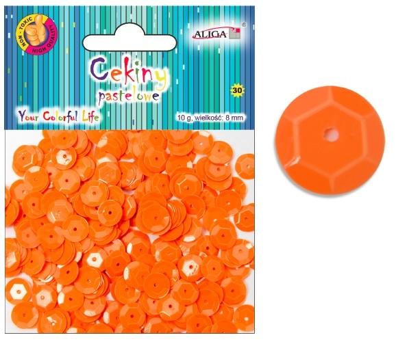 cekiny 12szt  pastelowe POMARAŃCZOWE 8mm 10g | WMT-107