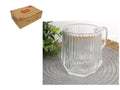 szklanka 6szt  280 ml nieregularny kształt w paski 9 x 7,5 cm SZS-24236