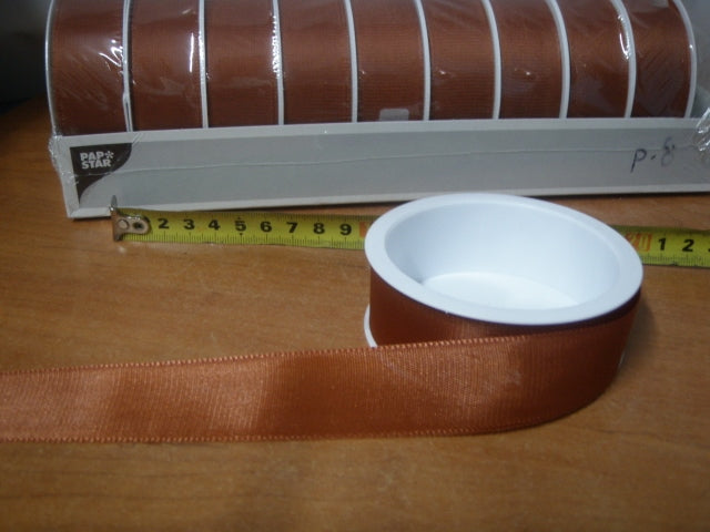 wstążka   4m x 2,5cm brązowa