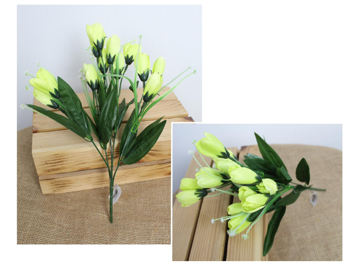 bukiet 2szt  KROKUS wys. 33 cm, 5 łodyg (kwiat 4x2,5 cm) -żółty MZ-094B