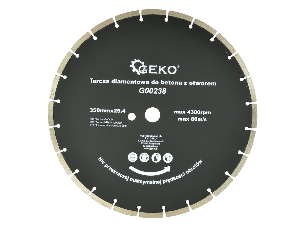 tarcza diamentowa do betonu 350mm x 25,4mm z dodatkowym otworem G00238