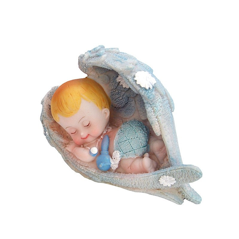 Figurka chłopiec Aniołek, niebieski 6,5 cm