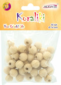 koraliki drewniane naturalne z tłoczeniami 14mm 50szt. | PJ-0805
