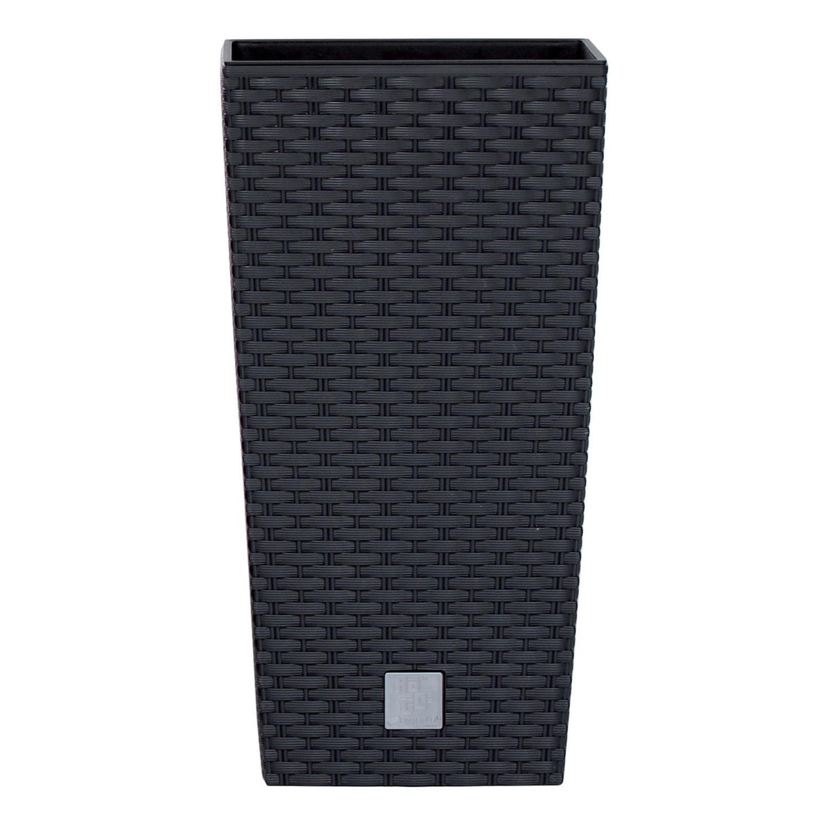 doniczka RATO SQUARE 32,5x32.5 cm wys. 61cm ANTRACYT rattan + wkład