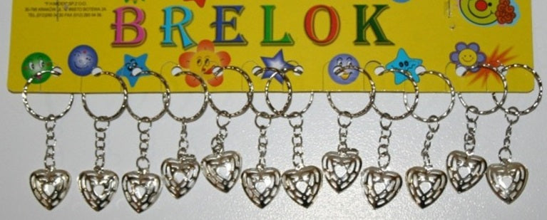 brelok 12szt. serce ażur