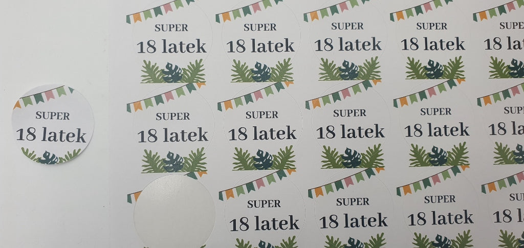 naklejki 35 mm - SUPER 18 latek - 35 szt