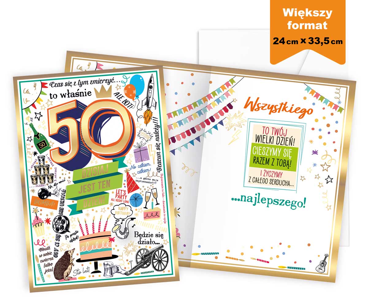 karnet Prestige Urodziny 50 (cyfry) P-040