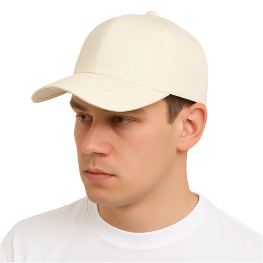 czapka z daszkiem uniwersalna gładka do regulacji ecru  CHSO115065-8