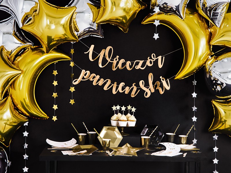baner girlanda na ścianę złoty wieczór panieński 150x21,5cm