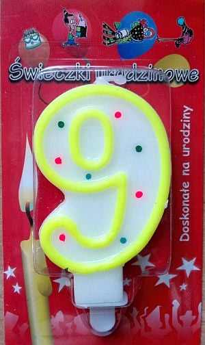 świeczka 24szt. cyfra KROPKI   ,,9''