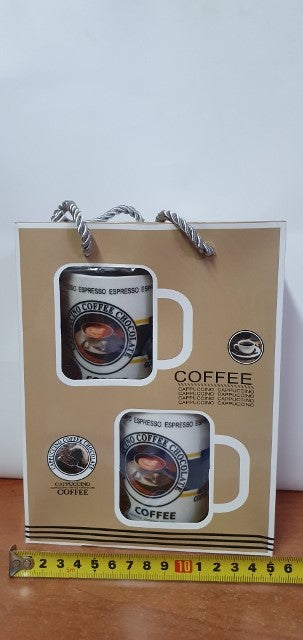 kpl.2 kubków+łyżeczki w torebce COFFEE 12-006