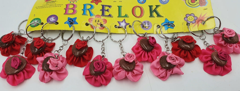 brelok 12szt. kwiat z  sercem |  KB511