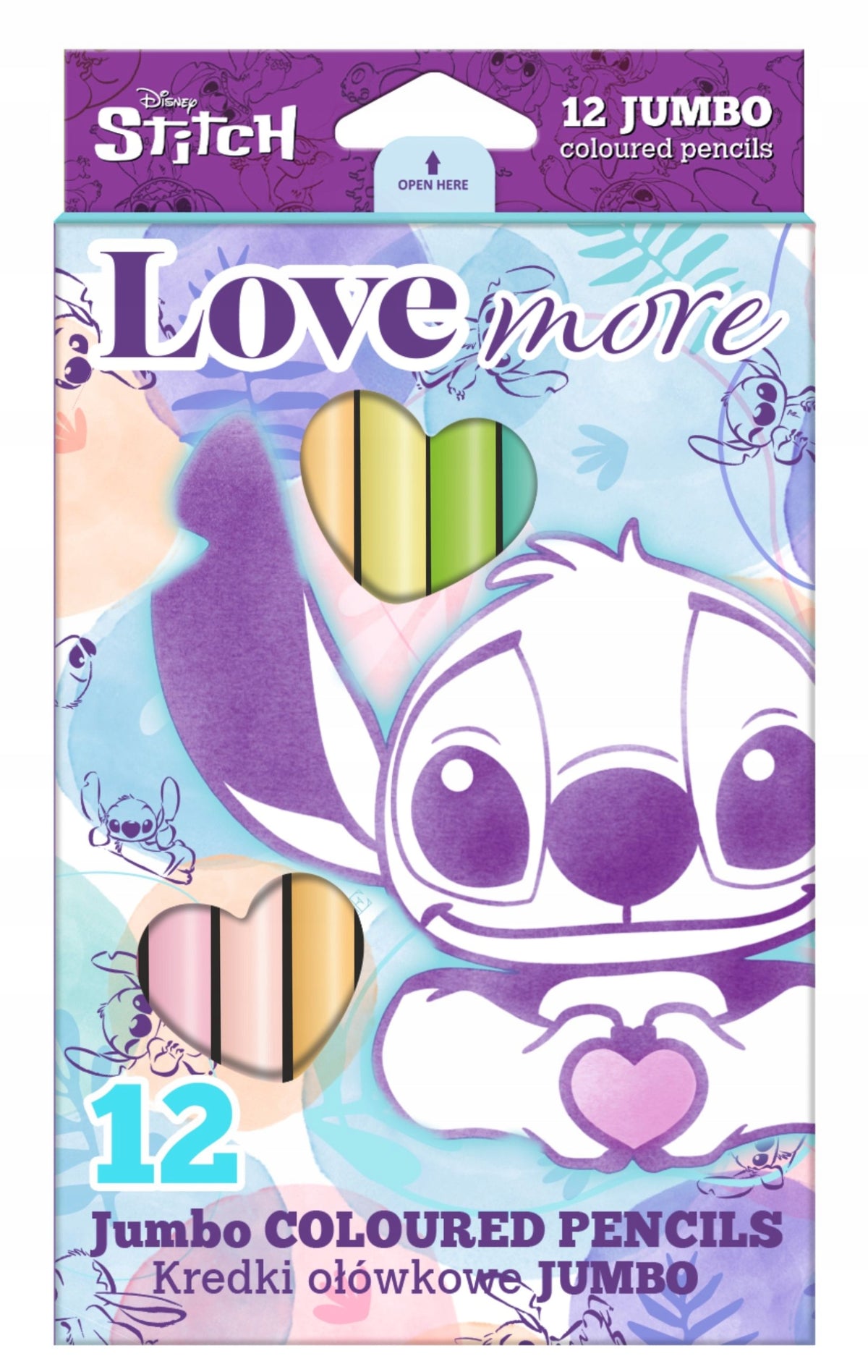 kredki ołówkowe Jumbo 12 kolorów pastelowych Stitch Pastel 2030 3374