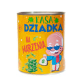 skarbonka metalowa z napisem " Kasa DZIADKA na marzenia" 10x11.6 cm