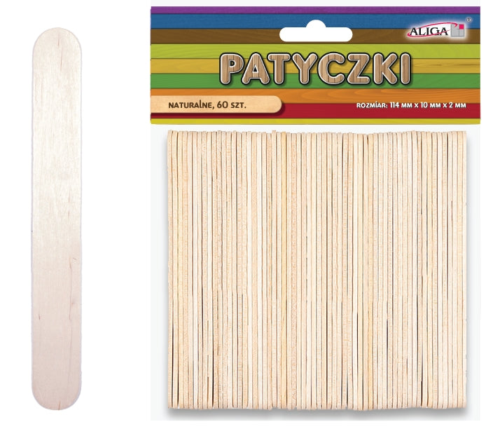 patyczki bezbarwne op.60szt. 114x10x2mm PK-3243