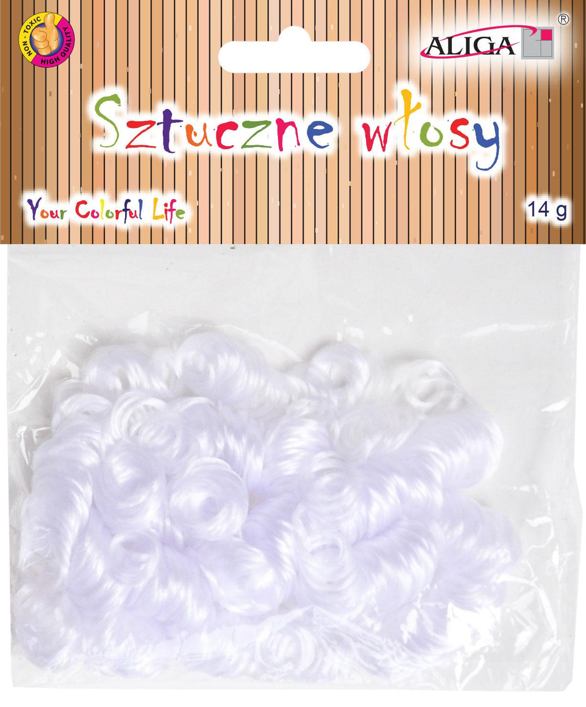 sztuczne włosy białe 14g   |  WLO-7707