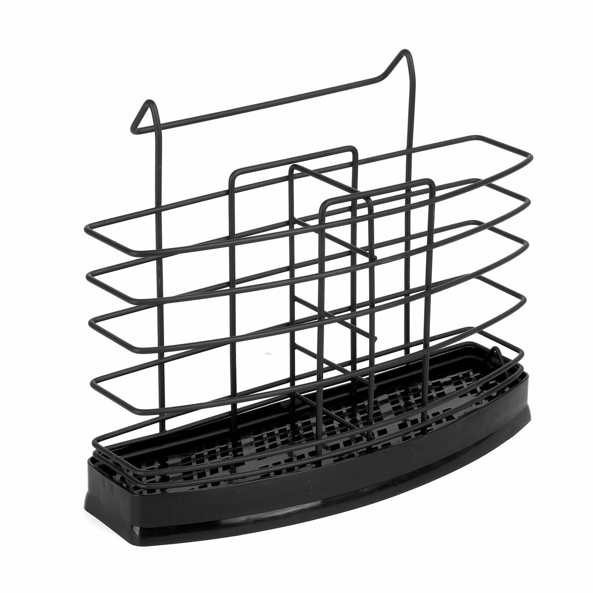 ociekacz na sztućce metalowy 20 x 5 x 17 cm czarny