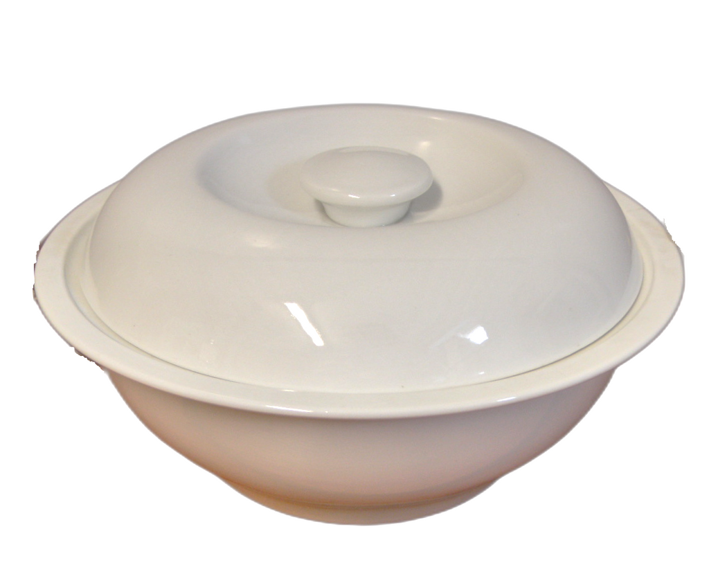 miska z pokrywą biała porcelana | SN01304