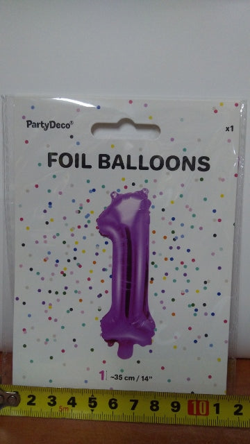 balon foliowy cyfra''1'' RÓŻOWA 35cm | FB10M-1-006