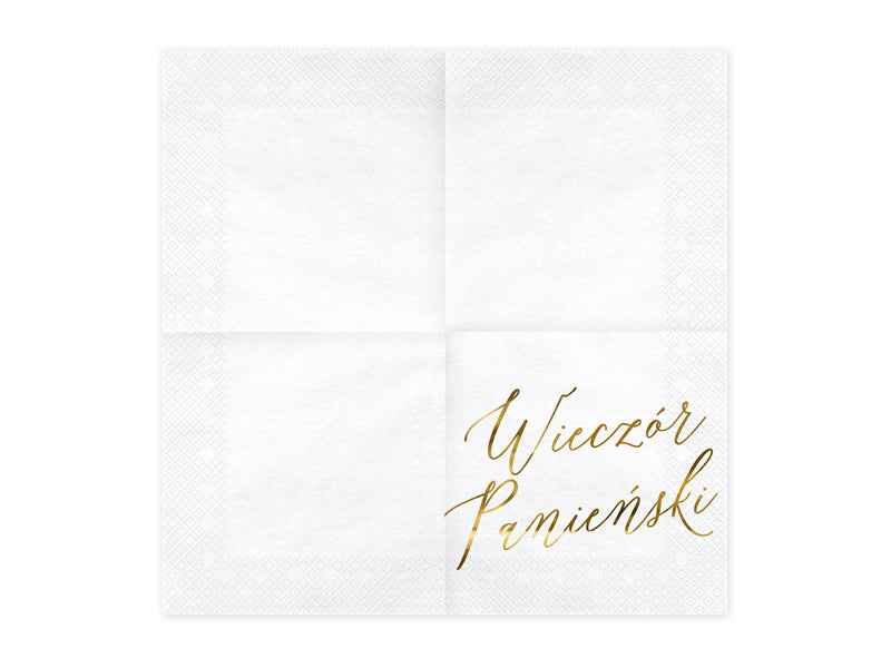 Serwetki Wieczór panieński, biały, 33x33cm     20 szt .      SP33-91-019ME