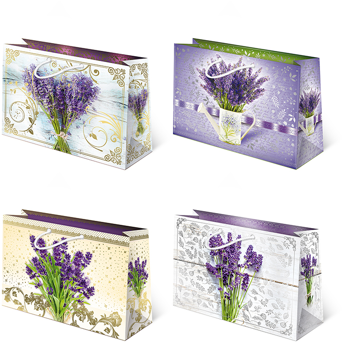 torebki ozdobne 10szt. TH set 36 LAWENDA 33 x 25,5 x 10 cm