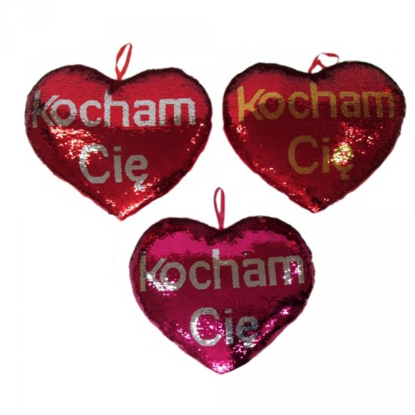 serce cekiny 30cm KOCHAM CIĘ S1531