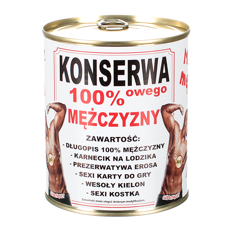 konserwa 100% mężczyzny biała