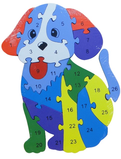 Drewniane puzzle Piesek  ok24 cm.    (P642Z13)