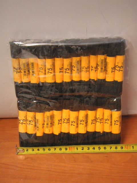 sznurowadła 25par 75cm czarne grube 1030