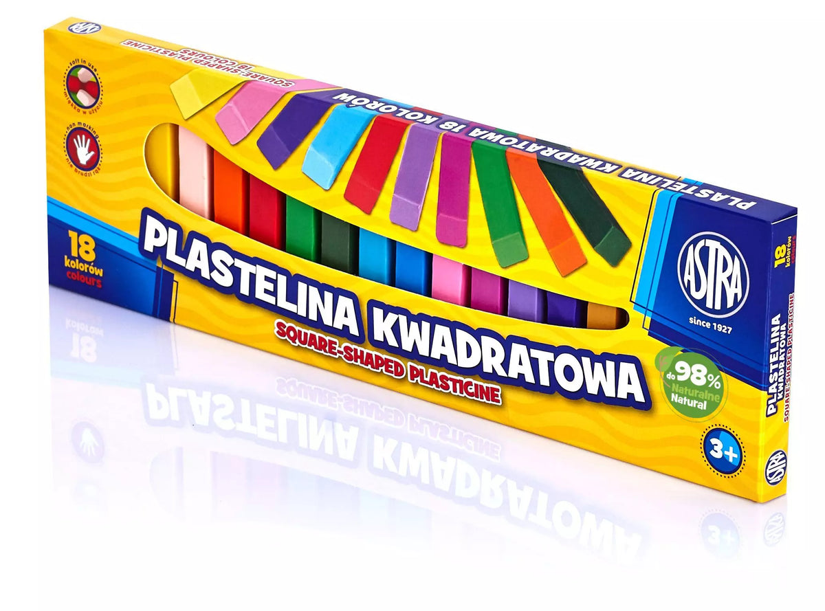 plastelina 18szt kwadratowa ASTRA