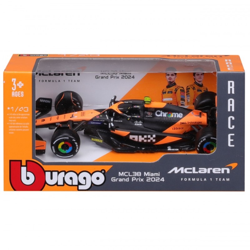 auto metalowe MCLAREN F1 MCL38 (MIAMI GP) (2024) #4 LANDO NORRIS 1:43  18-38214_4