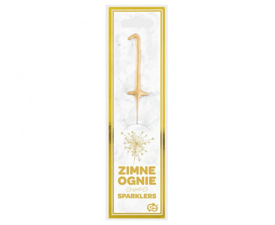 złota cyfra 1 (zimny ogień) 17cm CS1921S-1