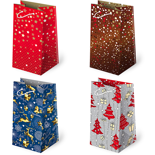 torebki ozdobne 10szt. T-7L set S-36 Święta grafika 10 x 22 x 6 cm