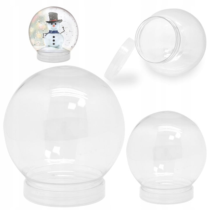 kule akrylowe przeźroczyste z podstawką 2 szt 8cm 14cm kula plastikowa ABS-1847