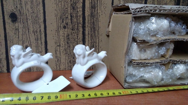 serwetnik ceram. 6szt. biała porcelana ANIOŁEK | JY11E908
