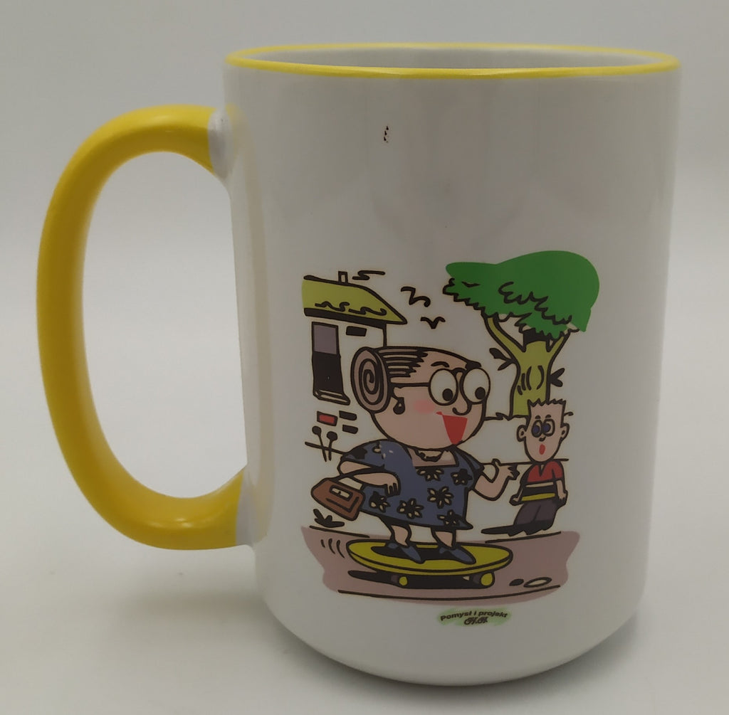 kubek ceramiczny duży w kartoniku 450ml  Babcia w4