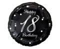 balon foliowy B&C Happy 18 Birthday czarny nadruk srebrny 18" | FG-O18S