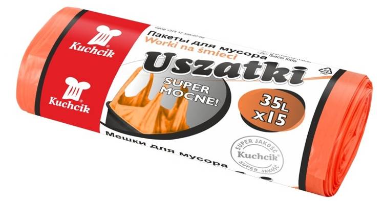 worki na śmieci 35l 15szt. super mocne USZATKI | 351