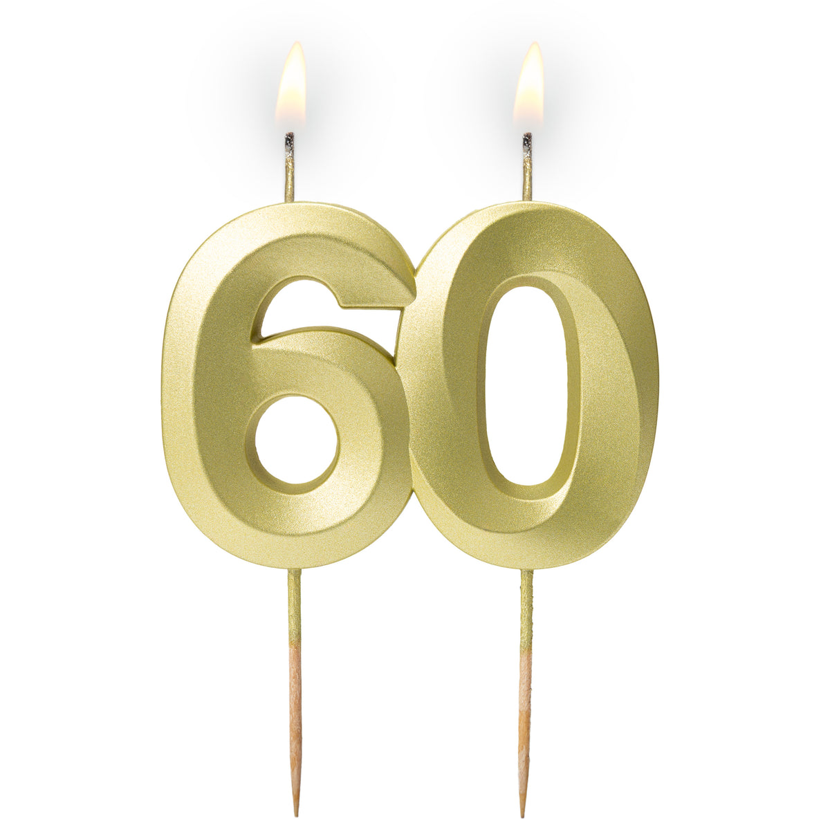 świeczka cyferka "60" złota satyna 64-44