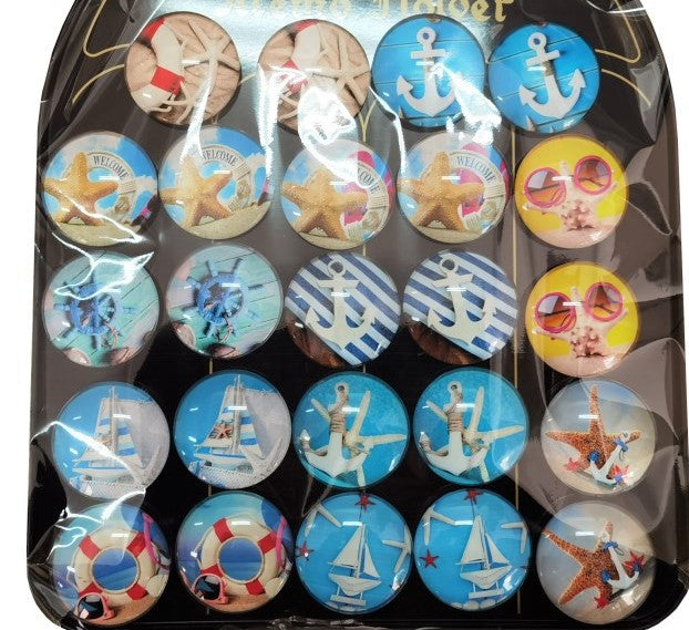 magnesy okrągłe 4cm 24szt . mix