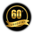 naklejki 60 - te urodziny średnica 55 mm  - 12szt