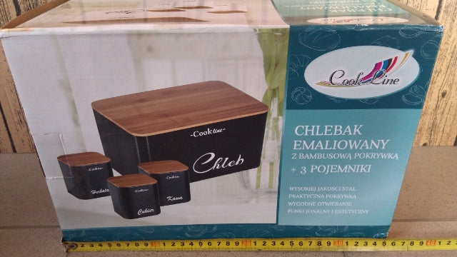 chlebak emaliowany + 3 pojemniki NEL7113