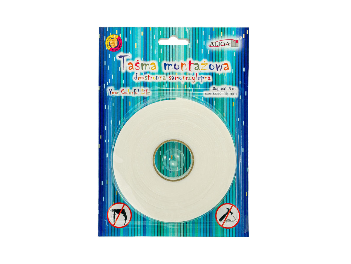 taśma dwustronna piankowa 18mmx5m dwustronna na blistrze | PSD-3457