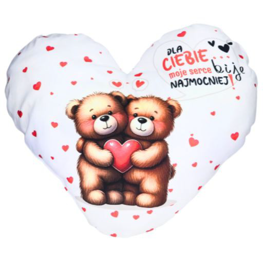 poduszka serce 40 x 40 cm Dla Ciebie moje serce bije najmocniej   - 3349WAL1
