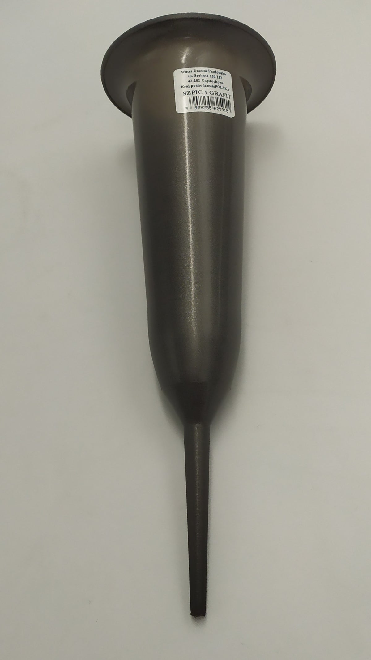 Wazon stożek szpic wbijany w ziemię grób wkład 10szt Grafit  28cm