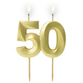 świeczka cyferka "50" złota satyna 64-43